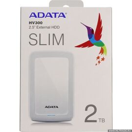  Внешний жесткий диск 2TB A-DATA HV300, 2,5" , USB 3.1, белый 