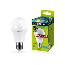  Лампочка Ergolux LED-A60-15W-E27-4K 