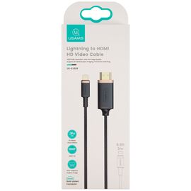  Кабель USAMS US-SJ509 U70 HDMI - Lightning, версия 1.4, 2м, нейлоновая оплетка, черный (SJ509HD01) 