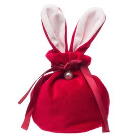  Подарочная упаковка - новогодний мешок с ушами Зайка New Year (10x13cm) (red) (211716) 