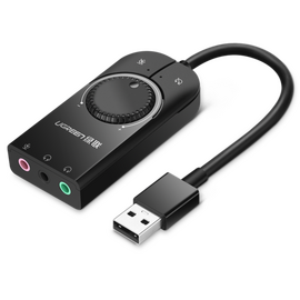  Звуковая карта Ugreen CM129 (40964) USB External Stereo Sound Adapter 15cm black 