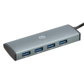  Разветвитель USB-C Digma HUB-4U3.0-UC-S 4порт. серебристый 