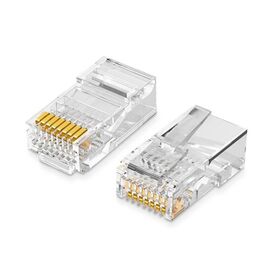  Коннектор UGREEN NW110 20331 RJ45 Network Connector for UTP Cat 5, Cat 5e 50pcs Transparent 