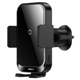  Автомобильный держатель BASEUS Halo Electric, зажимной с беспроводной зарядкой, 15W, на воздуховод, черный 