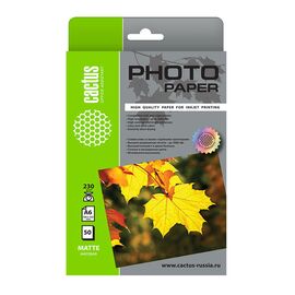  Фотобумага Cactus CS-MA623050 10x15/230г/м2/50л/белый матовое для струйной печати 