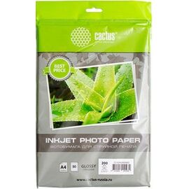  Фотобумага Cactus CS-GA423050ED A4/230г/м2/50л/белый глянцевое для струйной печати 