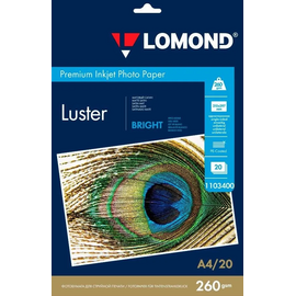  Фотобумага Lomond 1103400 A4/260г/м2/20л/ярко-белый атласное для струйной печати 