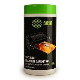  Салфетки Cactus CS-T1002 для компьютеров и оргтехники туба 100шт влажных 