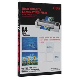  Пленка для ламинирования Deli 80мкм A4 (100шт) глянцевая 216x303мм E3816 