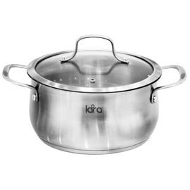  Кастрюля LARA LR02-354 (нерж) ПРОВАНС 24x12см 5.4л, индукционное дно, крышка 