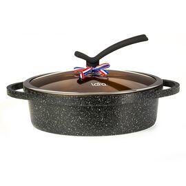  Сотейник LARA серия Orlean 28см. 4.5л, мрамор, Bronze. капс. индукционное дно, крышка 