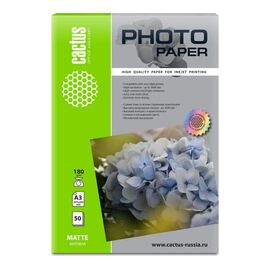  Фотобумага Cactus CS-MA318050 A3/180г/м2/50л/белый матовое для струйной печати 