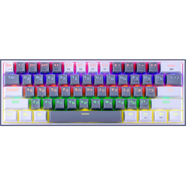  Клавиатура REDRAGON Fizz, Rainbow, 72602 белый + серый 