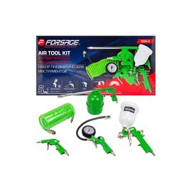  Краскораспылитель пневматический Forsage H-827-2V F-SGK-5 (58003) c верхним пластиковым бачком 600мл в комплекте с аксессуарами, набор 5пр 