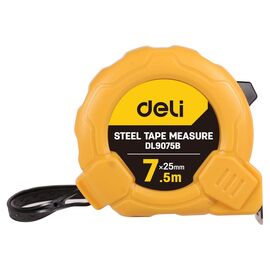  Рулетка Deli DL9075B 7,5мх25мм, метрическая, ударопрочный корпус 