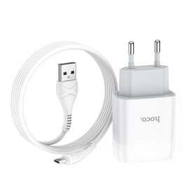  СЗУ HOCO C72A Glorious, 1USB, 2,1А + Micro (белый) 