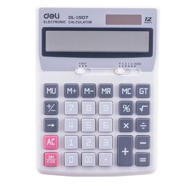 Калькулятор настольный Deli Core E1507 светло-серый 12-разр. 