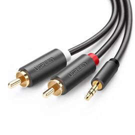  Аудиокабель UGREEN AV102 (10513) 3.5mm Male to 2 RCA Male Audio Cable 5m Gray 