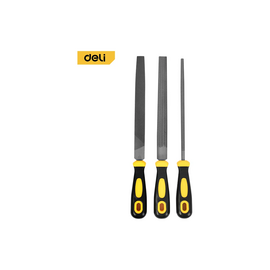  Набор напильников Deli DL352083 3шт инструментальная сталь T12, обрезиненная пластиковая рукоятка 