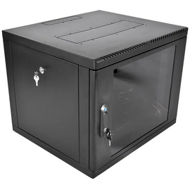  Шкаф коммутационный ЦМО ШРН-М-9.500-9005 настенный 9U 600x520мм пер.дв.стекл 130кг черный 456мм 19.35кг 180град. 480мм металл 
