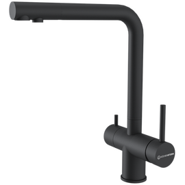  Смеситель для кухни KUCHENSTERN Fokus-FS 401BL40 нерж, черный 