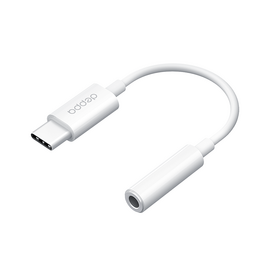  Переходник-адаптер Type-C (M) - 3.5 mm jack (F), белый, Deppa 