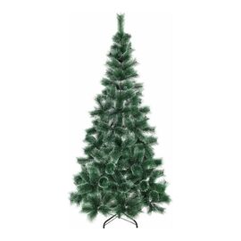  Ель новогодняя искусственная "Пушистая" 210 см, с инеем и шишками, зеленая, 592046 