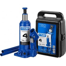  Домкрат ЗУБР Профессионал (43060-4-K z01) гидравлический бутылочный t50 4т 192-374 мм в кейсе 