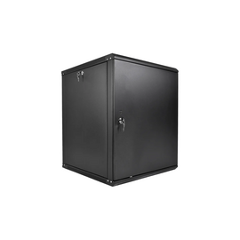  Шкаф коммутационный ЦМО ШРН-Эконом ШРН-Э-12.350.1-9005 настенный 12U 600x350мм пер.дв.металл направл.под закл.гайки 85кг черный 300мм 15.39кг 180гра 
