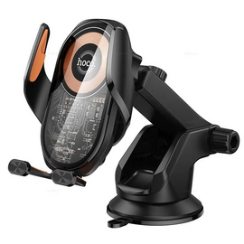  Автодержатель HOCO HW34 Blue whale 3-axis linkage wireless fast charging car holder (center console) Black 