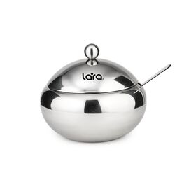  Сахарница LARA LR08-35SS с ложкой 460мл, сталь, крышка из полированной стали 