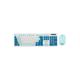  Комплект клавиатура и мышь SONNEN K-650 (513953) белый/мятный/бирюзовый 
