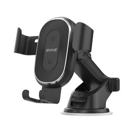  Автомобильный держатель гравитационный с беспроводной зарядкой Gravity QI, 2 крепления, черный, Axxa 