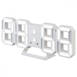  Часы-будильник Perfeo LED "LUMINOUS 2", белый корпус / белая подсветка (PF-6111) 