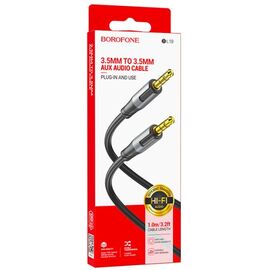  Аудио кабель BOROFONE BL19/ AUX / 3.5 mm jack - 3.5 mm jack/ 1m/ Черный, (Арт. B-08310) 