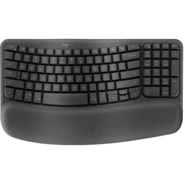  Клавиатура Logitech Wave Keys (920-012319) графитовый USB беспроводная BT/Radio slim Ergo LED подставка для запястий 