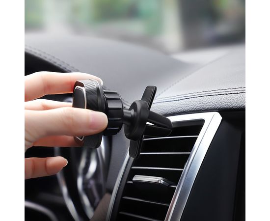  Автомобильный держатель HOCO CA52 Intelligent air outlet (чёрно-серый) 