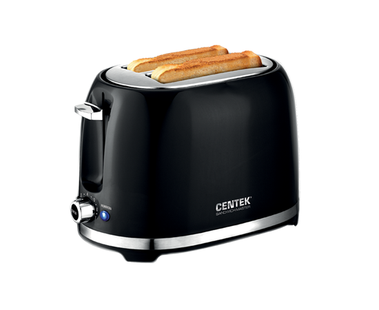  Тостер Centek СТ-1432 Black  850Вт, 7 ур. прожарки, 2 тоста, поддон, стоп, подогрев, разморозка 
