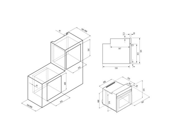  Духовой шкаф KRONA Corrente 45 WH 