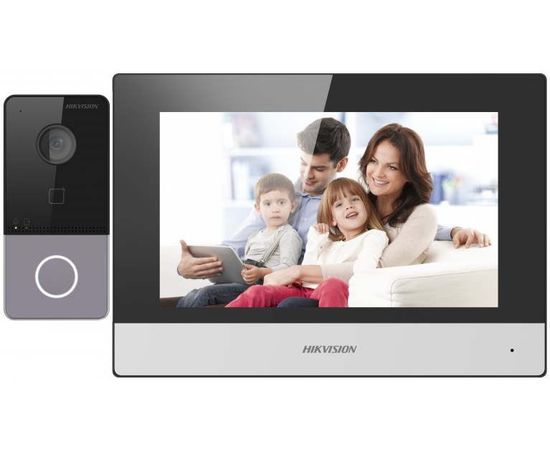  Комбинированный домофон Hikvision DS-KIS603-P серебристый 