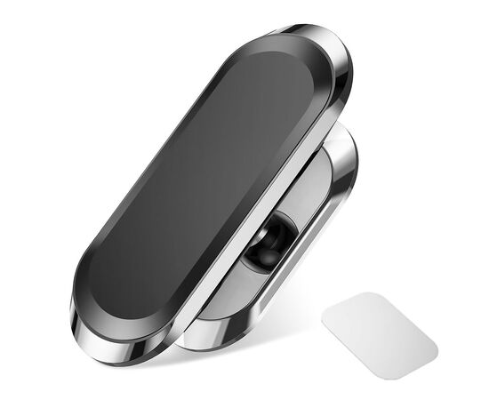  Держатель автомобильный 07 клейкая основа silver магнитный (133486) 