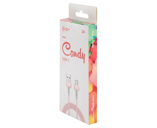  Дата-Кабель Red Line Candy USB - Type-C, розовый 