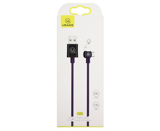  Дата-Кабель USAMS-U13 USB - Type-C, Smart Power-off, синий (SJ341USB03) 