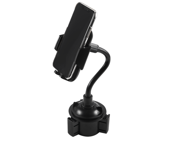  Универсальный автомобильный держатель для смартфона с гибкой штангой, модель HOL-14 (крепление в подстаканник), черный 