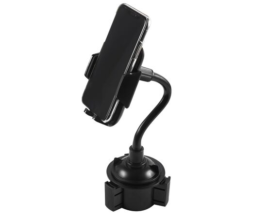  Универсальный автомобильный держатель для смартфона с гибкой штангой, модель HOL-14 (крепление в подстаканник), черный 