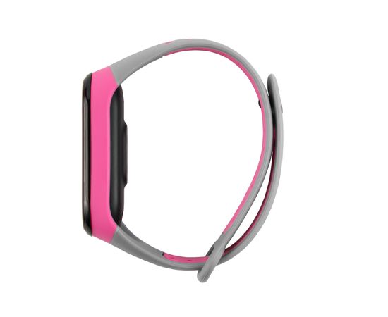  Ремешок двухцветный для фитнес-браслета Xiaomi Mi Band 4/ Mi Band 3, серый с розовым 