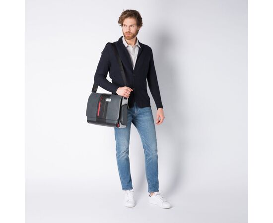  Сумка мужская Piquadro Urban CA1592UB00/GRN серый/черный натур.кожа 