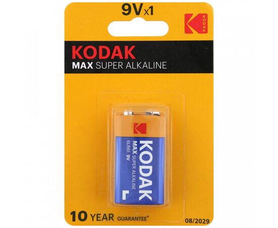  Батарейка 9V (крона) Kodak 6LR61 MAX (1-BL) (10/200) (211841) 