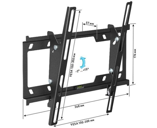  Кронштейн Holder T3626-B черный 22"-47" макс.25кг наклон 