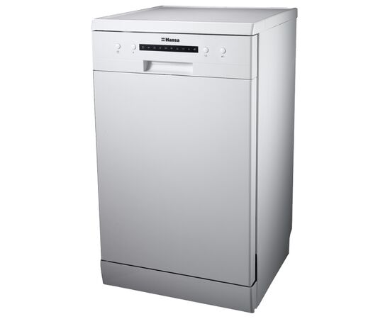  Посудомоечная машина Hansa ZWM 416 WH белый, 85х45х60см, 9 комплектов, 5 программ, механ управ, 9л, 49 дБ, половин загрузка, классы: А++/А/А 